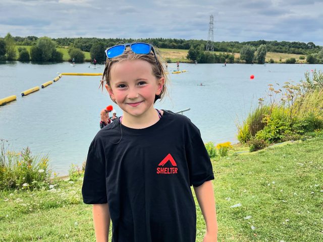 Eloise Perry recently took part in a wild water swim for the charity Shelter. Image: Perry family