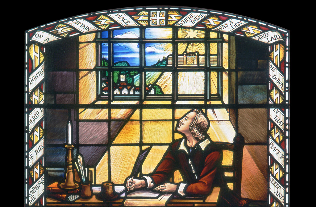 John Bunyan stained glass window