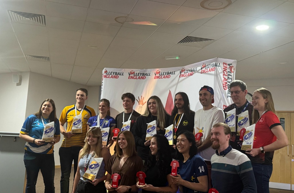 The GNG Volleyball team with their trophies after success in their end of season tournament