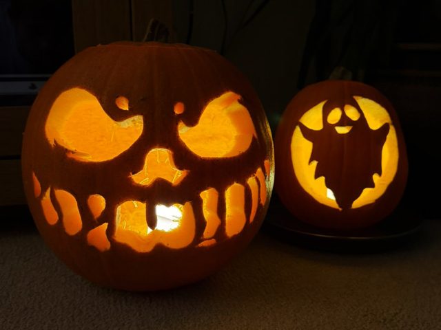 Pumpkins carved halloween ghost Image Ben Graham