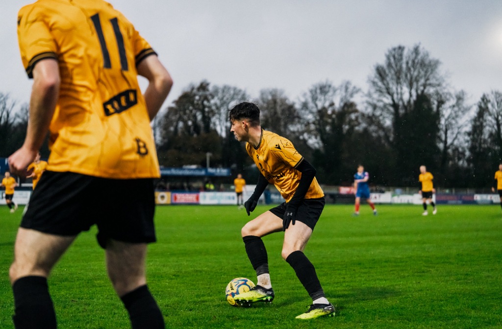 Ben Stevens for Real Bedford at Leiston in November 2025